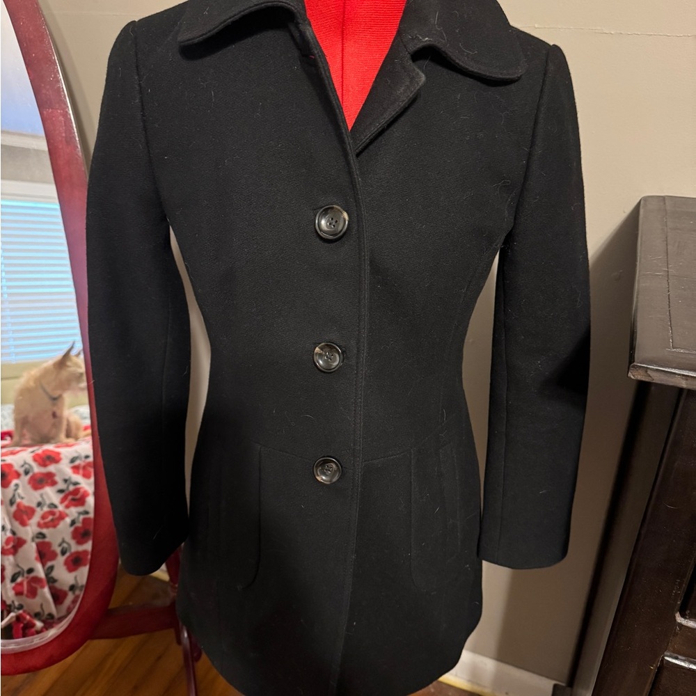 Black Tailored Pea Coat